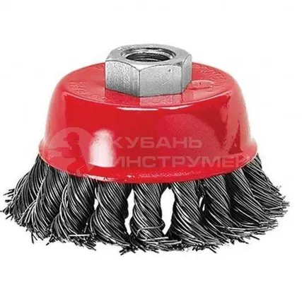 Фото №0 Щетка для УШМ, 65 мм, М14, "чашка", крученая металлическая проволока// MATR