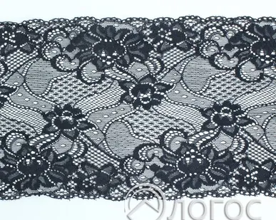 фото Кружево стрейч 160 мм 026, И, черный