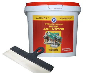 фото Мастика AQUASTOP 12кг для гибкой (мягкой) кровли. ЛАКРИСИЛ (LACRYSIL).