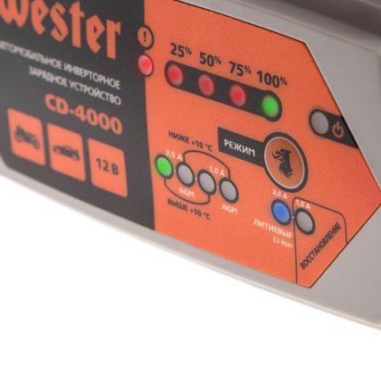 Фото №4 Зарядное устройство инверторное 6/12 В Wester CD-4000 / 900-011