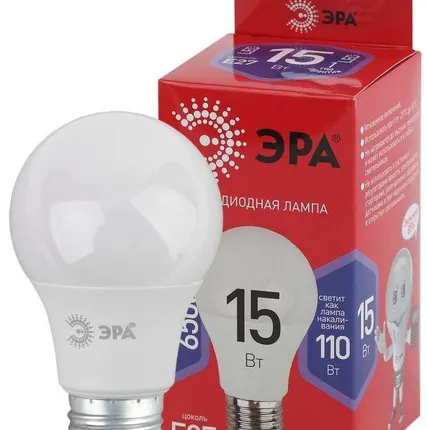 Фото №0 Лампа светодиодная ECO LED A60-15W-865-E27 R (диод груша 15Вт холодн E27) (10/100/1500) ЭРА Б0046357