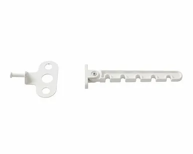 фото Ограничитель открывания металлический, белый с держателем