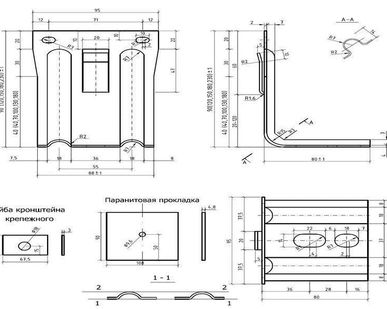 фото Крепление стеновое 200*70*70, кронштейн КР 70*70мм, оцинков. лист 2,0 мм