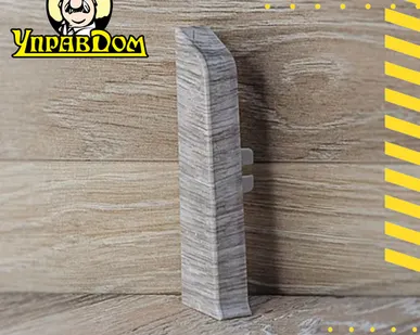 фото Плинтус Winart Торцевой лев. Quadro 80 мм/ 301 Дуб Венеция