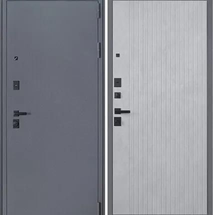 Фото №0 Входная дверь Беркут букле графит-бетон светлый АСД
