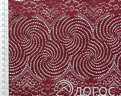 фото Кружево стрейч гипюр арт. 20097 180 мм, бордовый