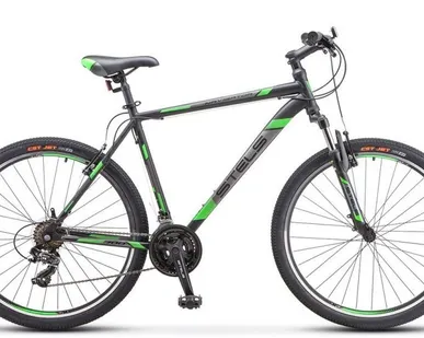 фото Горный (MTB) велосипед STELS Navigator 700 MD 27.5 F010 черный/зеленый 21" рама
