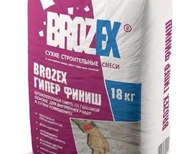 фото Шпаклевка BROZEX Гипер Финиш 18 кг. гипсовая 64шт/пал