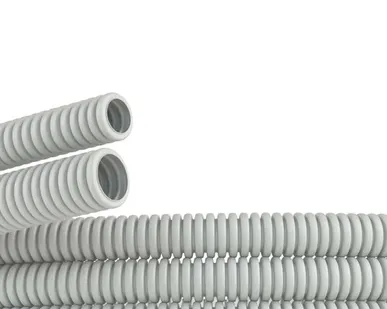 фото ДКС Труба ПВХ гибкая гофр. д.20мм, лёгкая без протяжки, 25м, цвет серый