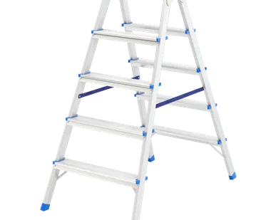фото Стремянка двусторонняя 5 ступеней, алюминиевая Сибртех Россия