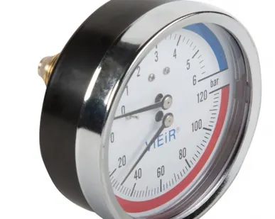 фото Термоманометр горизонтальный VIEIR 1/2" 120С 6бар/50  YF6