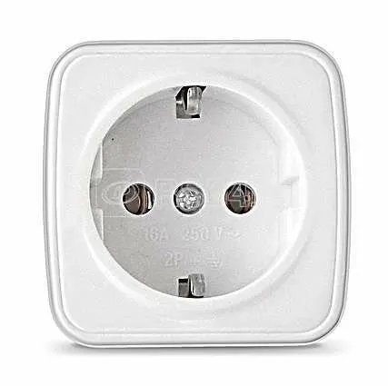 Фото №0 О/У Розетка 1-ая с заземлением Белый Электра Союз