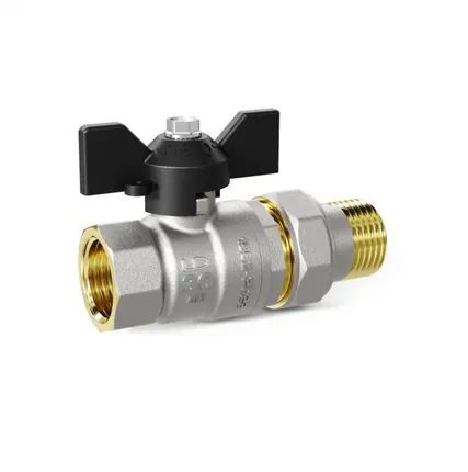 Фото №0 Кран шаровой с американкой LD Pride 1/2" н.р.-в.р. (ручка бабочка)