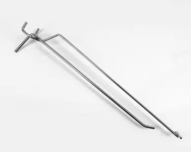 фото Крючок на перфорацию одинарный с ценникодержателем L=300мм, d=5мм, шаг 50мм, цинк