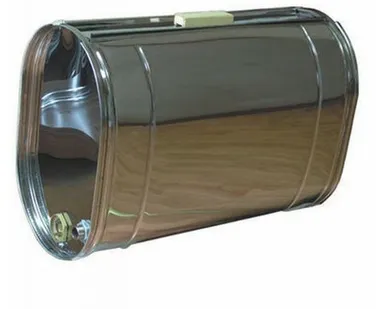 фото Бак для теплообменника, 90 л, 0.8 мм, горизонтальный, нержавейка (штуцер 3/4")