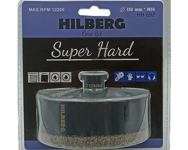 фото Коронка алмазная 110 мм с воском Super Hard, Hilberg
