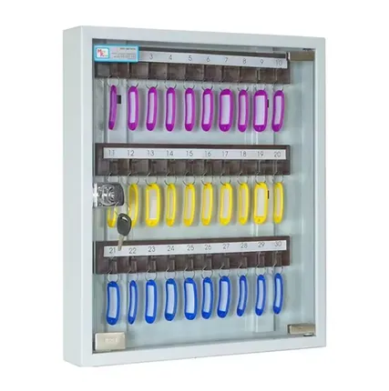 Фото №0 Ключница КЛ-30С б со стеклянной дверкой (с брелками)