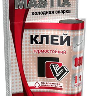 фото Клей термостойкий MASTIX 55г+250(холодная сварка) в блистере