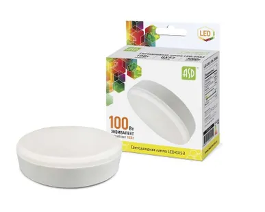 фото Лампа светодиодная LED-GX53-standard 10Вт таблетка 3000К тепл. бел. GX53 900лм 160-260В ASD 4690612005119