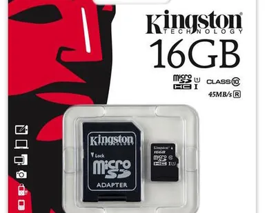 фото Карта памяти Kingston MicroSDHC Class 10 UHS-I 45MB/s 16GB (SDC10G2/16GB)