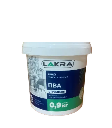 Фото №0 Клей ПВА универсальный Строитель 0,9 кг Л-С (Lakra) Лакра