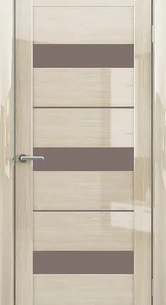 Фото №0 Межкомнатные двери ALBERO "ПРАГА" Глянец Мокко/Бронза Мателюкс (ДО)