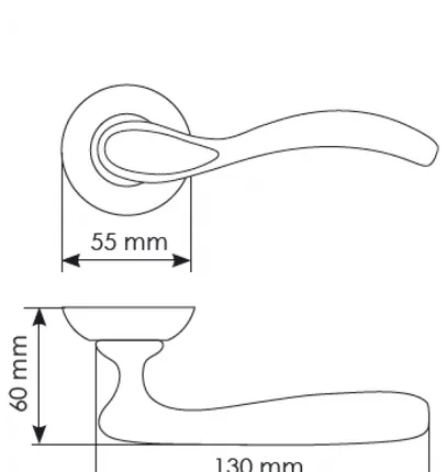 Фото №0 CATHERINE, ручка дверная межкомнатная MH-36-CLP W/PC, цвет - белая эмаль/хром