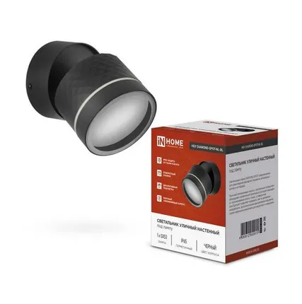 Фото №0 Светильник DIAMOND-SPOT-NL-BL IP65 под лампу GX53 НБУ уличный алюм. черн. IN HOME 4690612052915