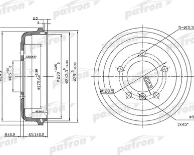 фото PDR1095 Барабан тормозной