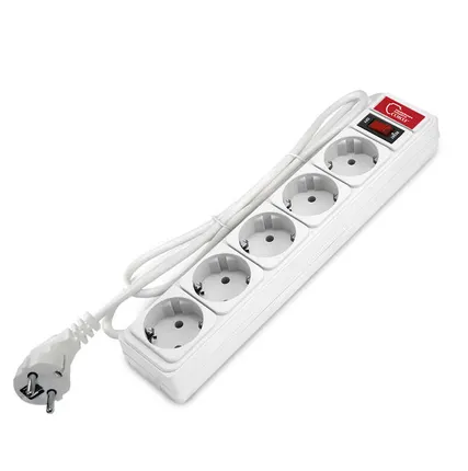 Фото №0 Удлинитель с сетевым фильтром 5х1.8 10А ПВС 3х0.75 бел. Союз 1340