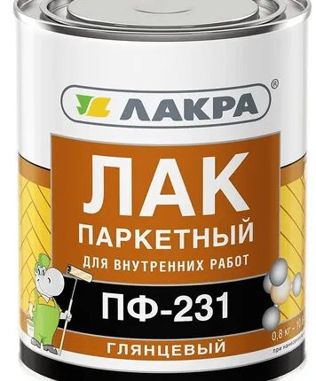 Фото №0 Лак ЛАКРА Лак для отделки паркета ЛАКРА ПФ-231 0,8 кг глянцевый