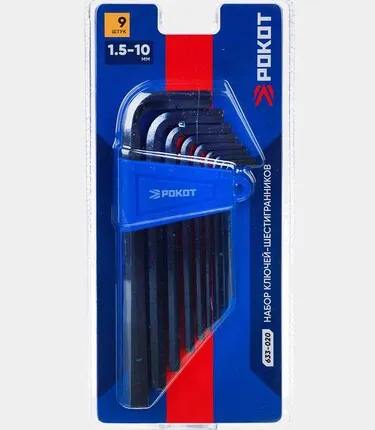 Фото №0 Набор удлиненных ключей-шестигранников РОКОТ 1,5-10 мм 633-020