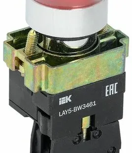 фото Кнопка управления LAY5-BW3461 с подсветкой красный 1з...