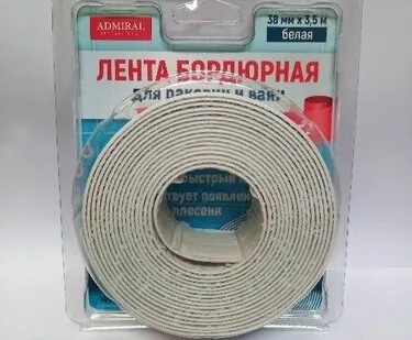 фото Лента бордюрная белая Адмирал 60 мм, 3,5 м уп/40 рул