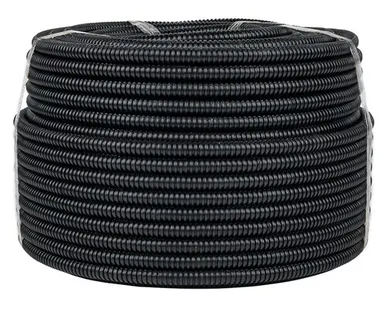 фото EKF Труба гофр. ПНД с протяжкой d16 мм (25 м) черная EKF-Plast