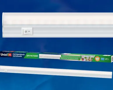 фото Светильник для фотосинтеза ULI-P10-18W/SPFR IP40 WHITE Светильник для растений светодиодный линейный, 560мм, выкл. на корпусе. Спектр для фотосинтеза. TM Uniel.