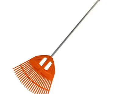 фото Грабли веерные 23 зуба пластмассовые цветные с алюм черенком