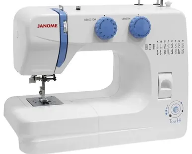 фото Швейная машина Janome Top 14, бело-голубой