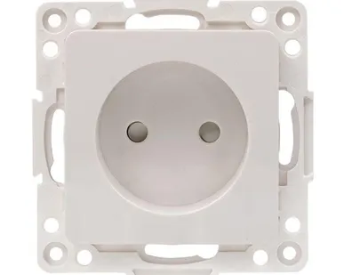 фото Механизм розетки 1-м СП Стокгольм 10А IP20 без заземл. защ. шторки бел. PROxima EKF EYR10-022-10