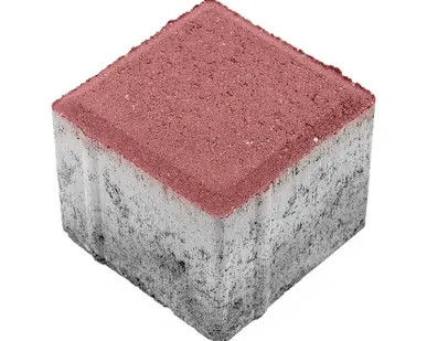 фото Тротуарная плитка Берит Квадрат Красная 100х100х80 на сером цементе