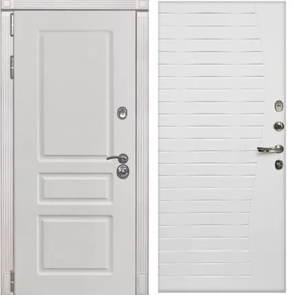 Фото №0 Входная дверь Император-19 белый снег-36 ясень белый