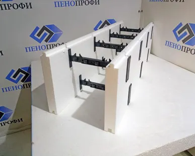 фото Несъемная опалубка из пенополистирола (пенопласта), бетон 150/200/250 мм, стенки 40 мм, 7 перемычек ПСБ-С-25Ф