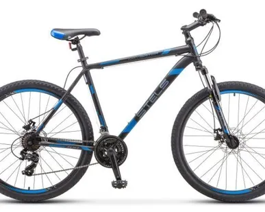 фото Горный (MTB) велосипед STELS Navigator 700 MD 27.5 F010 серебристый/синий 21" рама
