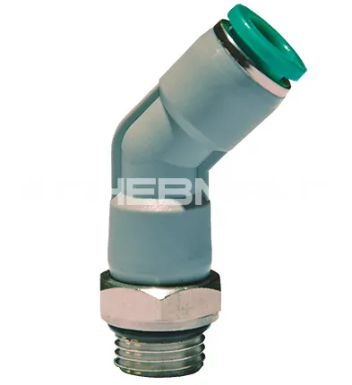 Фото №0 T450818 - Фитинг цанговый угловой поворотный из технополимера наруж. резьба G1/8'' под трубку 8 мм, 45 град