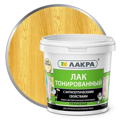 Фото №0 Лак тонированный акриловый Лакра сосна 0,9 кг