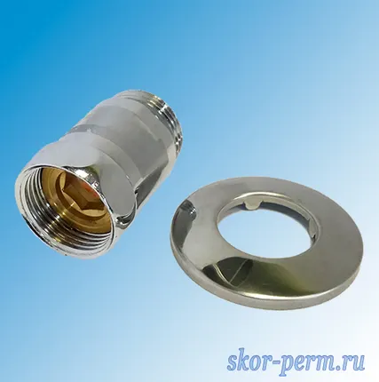 Фото №0 Соединение прямое 1&quot;х1&quot; гайка/штуцер с отражателем для полотенцесушителя