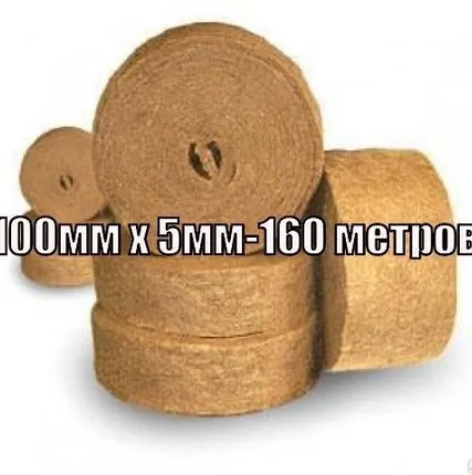 Фото №0 Джут для бруса межвенцовый 100 мм х 5 мм 160 метров