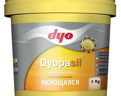 фото Краска интерьерная силиконовая антибактериальная моющаяся Dyopasil DYO 3кг