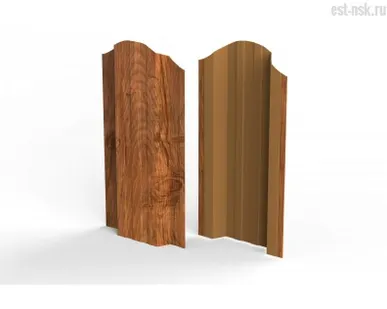 фото Штакетник "Евротрапеция" Матовое дерево 3D