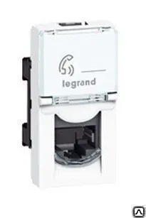фото Mosaic Розетка телефонная RJ11 1 модуль 4 контакта Legrand